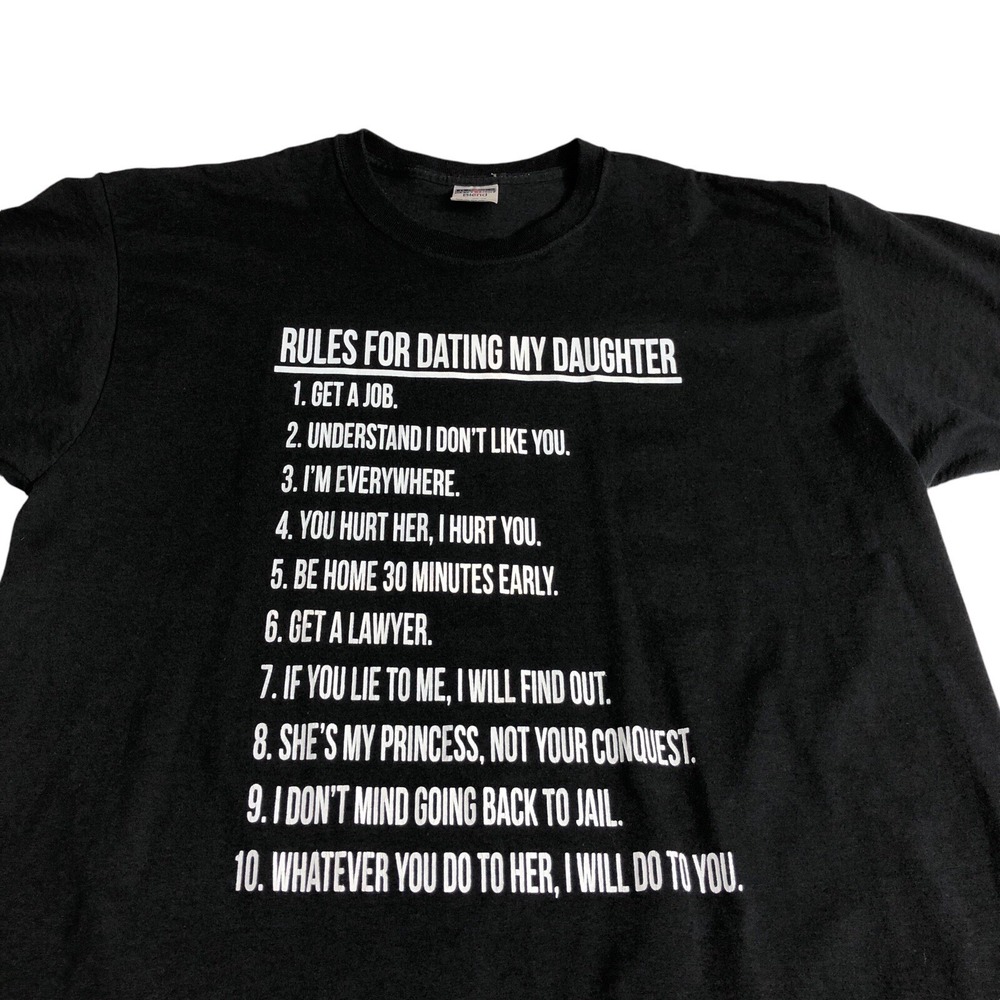 Vintage Y2K Shirt Mens XL Black Funny Saying Girl Dad Retro Novelty Mall Graphic